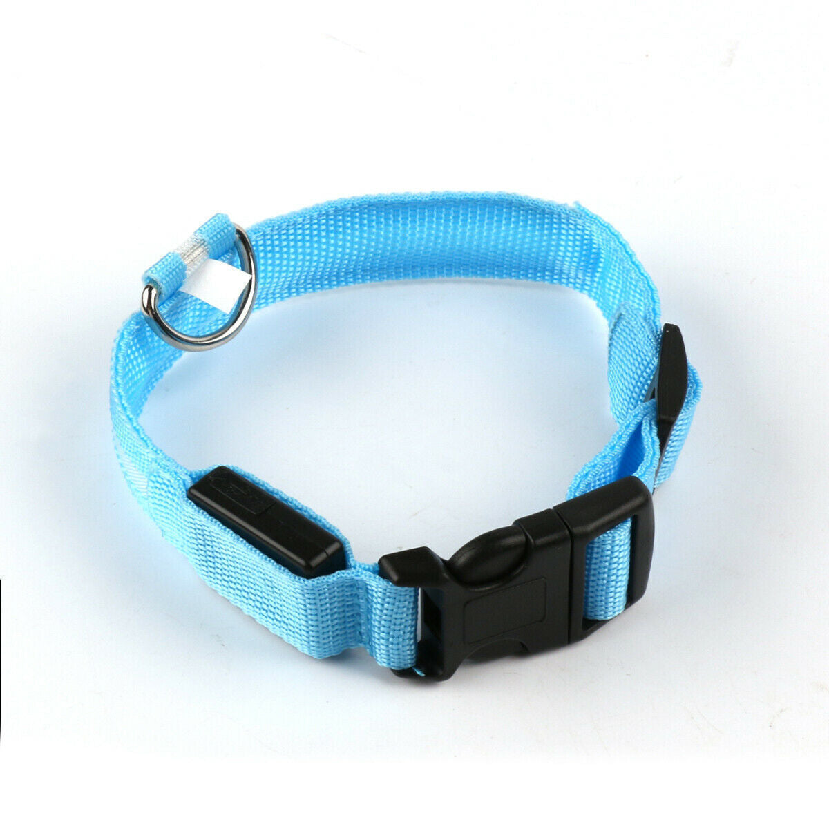 USB Rechargeable LED Pet Dog Collar Flashing Luminous Safety Light up Nylon UK